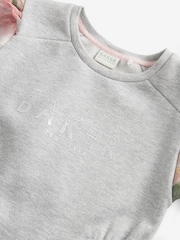 Baker by Ted Baker (0-13yrs) Grey Organza Sweat Dress - Image 8 of 9
