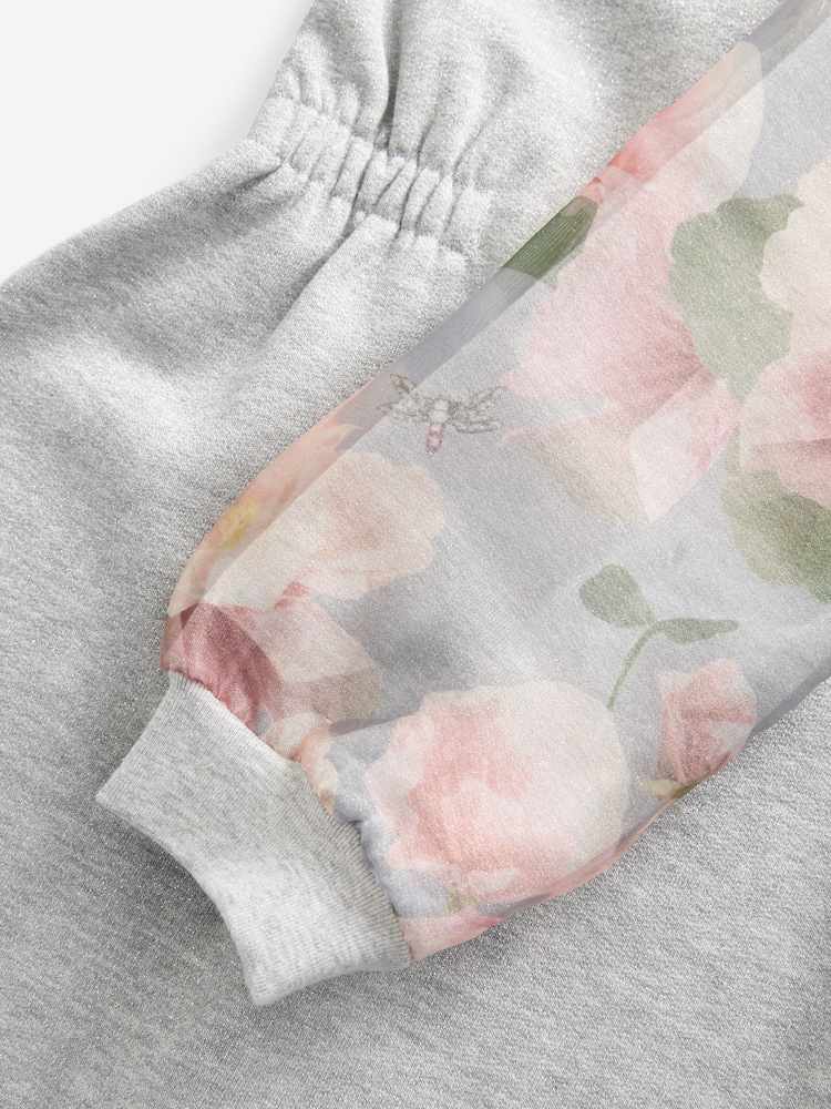 Baker by Ted Baker (0-13yrs) Grey Organza Sweat Dress - Image 9 of 9