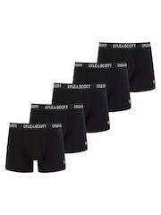 Lyle & Scott Black Miller Underwear Black Trunks 5 Pack - Image 1 of 2