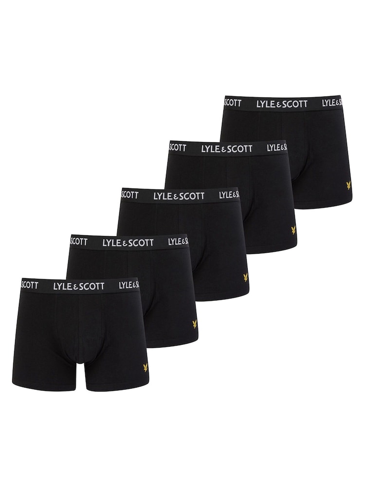 Lyle & Scott Black Miller Underwear Black Trunks 5 Pack - Image 1 of 2