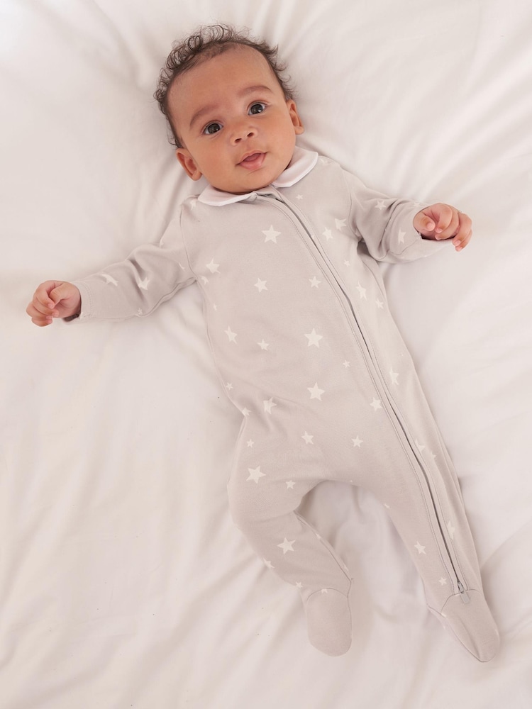 Truly Grey Star Baby Grow Without Collar - Image 2 of 4