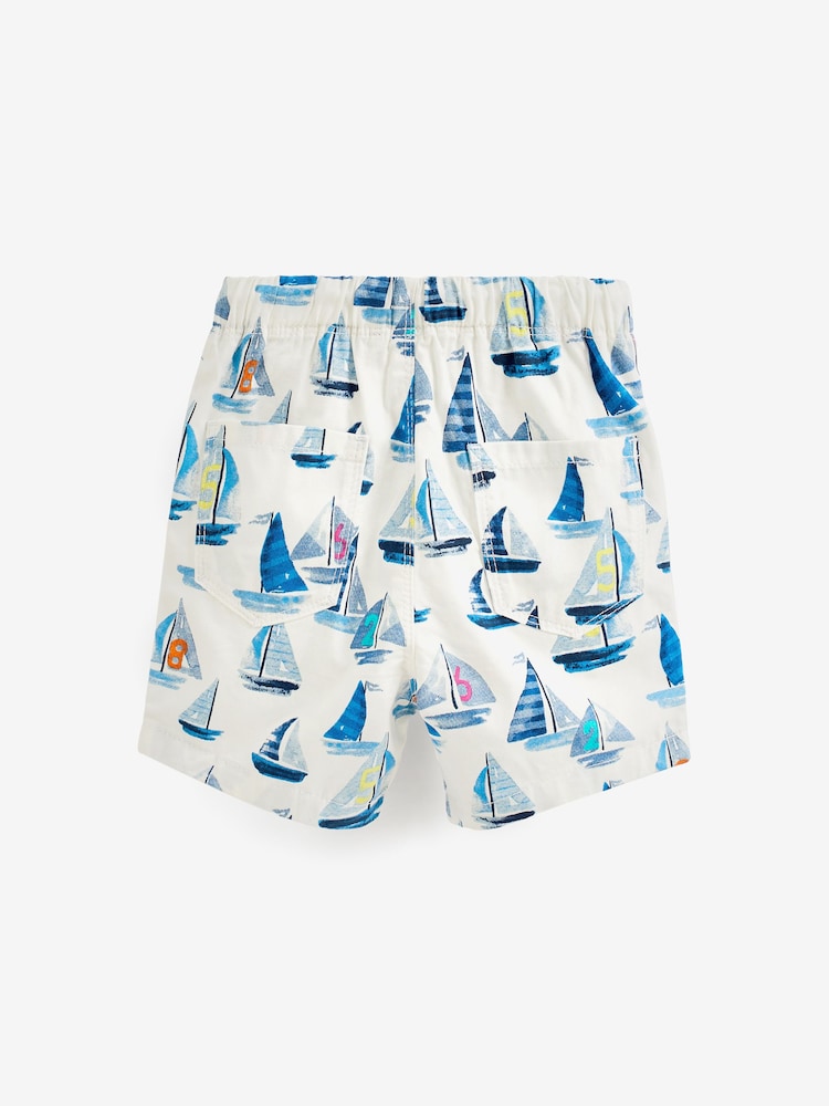 Blue Nautical Pull-On Shorts 2 Pack (3mths-7yrs) - Image 2 of 2 Blue Nautical Pull-On Shorts 2 Pack (3mths-7yrs) - Image 2 of 2