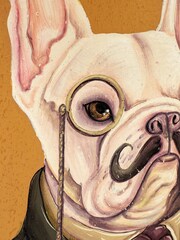 Pacific Yellow Boston Terrier Hand Painted Table Lamp - Image 2 of 3