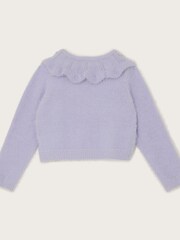 Monsoon Purple Fluffy Gem Collar Bolero Cardigan - Image 2 of 3