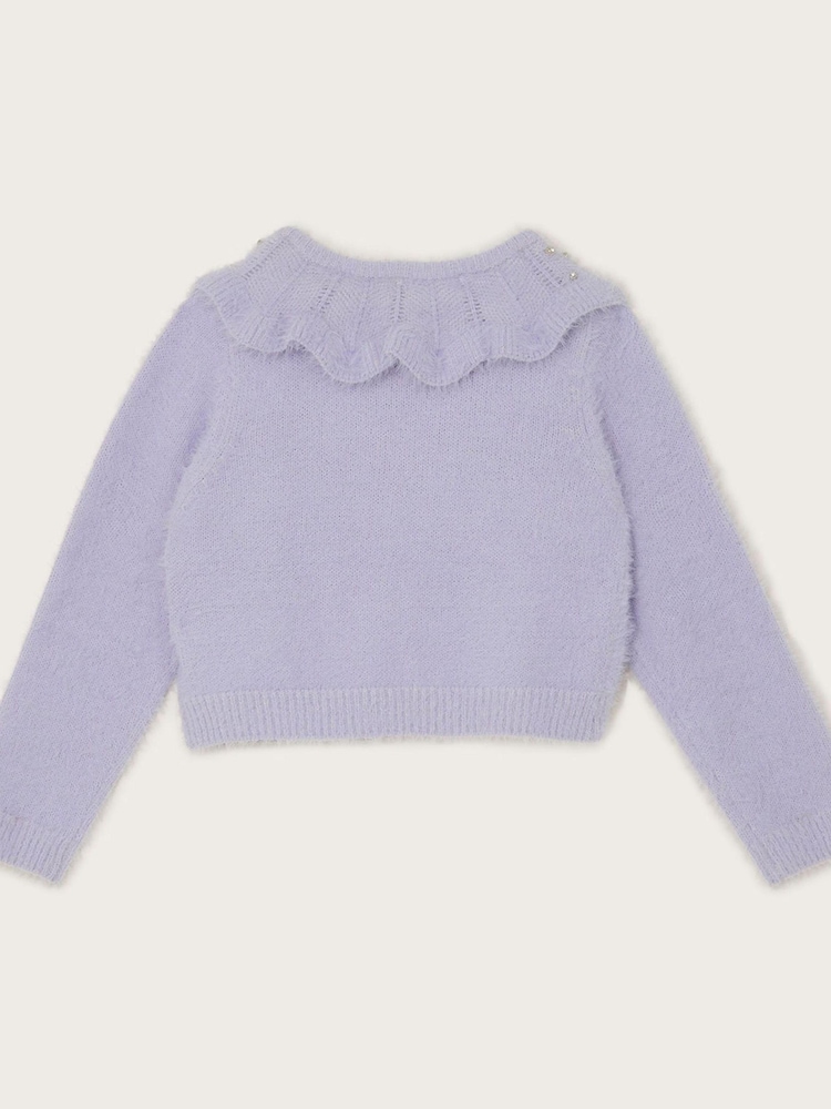 Monsoon Purple Fluffy Gem Collar Bolero Cardigan - Image 2 of 3
