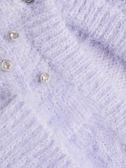 Monsoon Purple Fluffy Gem Collar Bolero Cardigan - Image 3 of 3