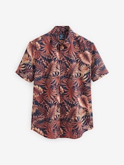 Marineblau/blau - Kurzarmhemd mit Hawaii-Muster - Bild 5 von 5