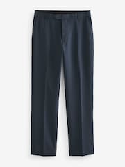Navy Blue Tailored Fit Machine Washable Plain Front Smart Trousers - Image 6 of 9