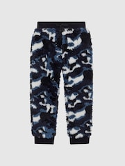 Reiss Blue Camo Deacon 4-9 yrs Camouflage Fleece Joggers - Image 2 of 7