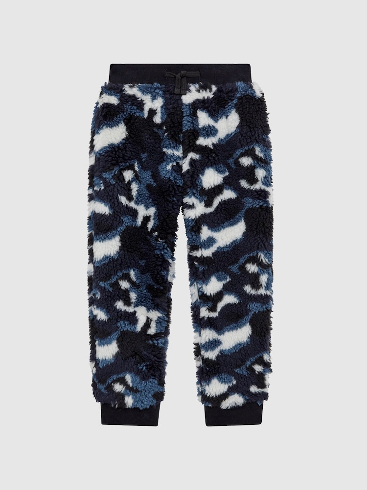 Reiss Blue Camo Deacon 4-9 yrs Camouflage Fleece Joggers - Image 2 of 7