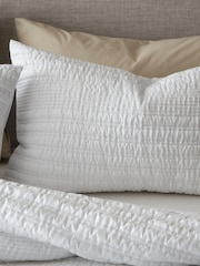 Catherine Lansfield White Lennon Stripe Duvet Cover Set - Image 2 of 3