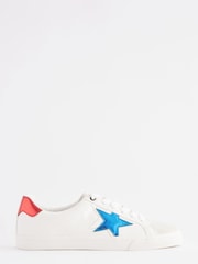 White Wide Fit Forever Comfort® Star Lace-Up Trainers - Image 3 of 7
