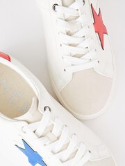 White Wide Fit Forever Comfort® Star Lace-Up Trainers - Image 5 of 7