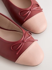 Red Forever Comfort® Leather Toe Cap Ballet Flats - Image 10 of 10