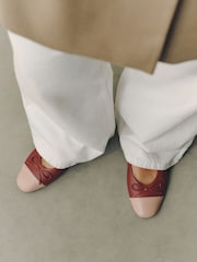 Red Forever Comfort® Leather Toe Cap Ballet Flats - Image 2 of 10