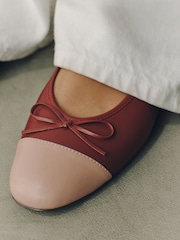 Red Forever Comfort® Leather Toe Cap Ballet Flats - Image 5 of 10