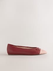 Red Forever Comfort® Leather Toe Cap Ballet Flats - Image 7 of 10