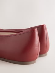 Red Forever Comfort® Leather Toe Cap Ballet Flats - Image 9 of 10