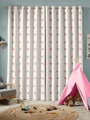Sara Miller Cream Kids Flamingo Made To Measure 100% Cotton Curtains - Image 2 of 6