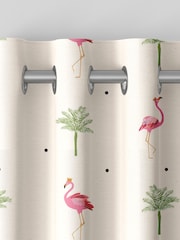 Sara Miller Cream Kids Flamingo Made To Measure 100% Cotton Curtains - Image 5 of 6