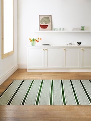 Jasper Conran London Green Stripe Wool Rug - Image 1 of 5