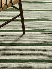 Jasper Conran London Green Stripe Wool Rug - Image 3 of 5