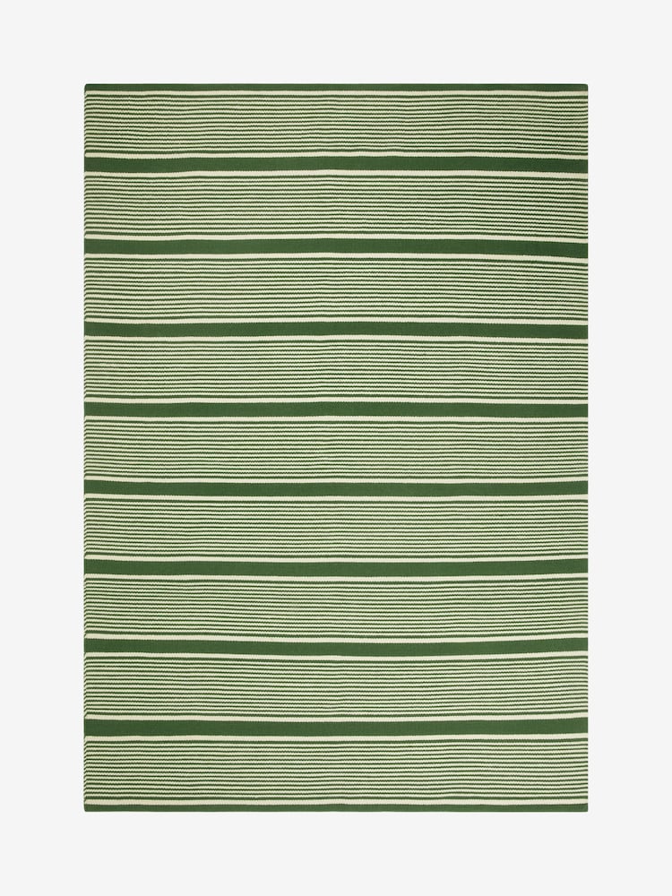 Jasper Conran London Green Stripe Wool Rug - Image 5 of 5