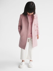 Reiss Pink Kia 4-9 yrs Wool Blend Coat - Image 3 of 9