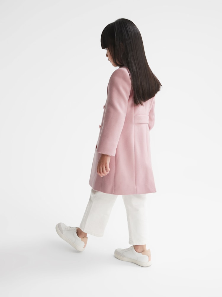 Reiss Pink Kia 4-9 yrs Wool Blend Coat - Image 5 of 9