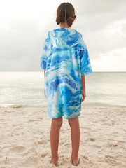 Blue TowelIing Tie Dye Poncho - Image 3 of 7