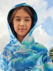 Blue TowelIing Tie Dye Poncho - Image 4 of 7