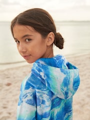 Blue TowelIing Tie Dye Poncho - Image 5 of 7