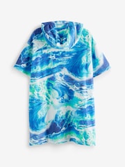 Blue TowelIing Tie Dye Poncho - Image 7 of 7
