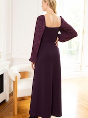 Hot Squash Purple Sweetheart Neckline Maxi Dress - Slika 2 iz 4