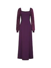 Hot Squash Purple Sweetheart Neckline Maxi Dress - Slika 4 iz 4