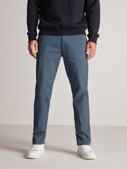 Mid Blue Straight Stretch Chinos Trousers - Image 1 of 8