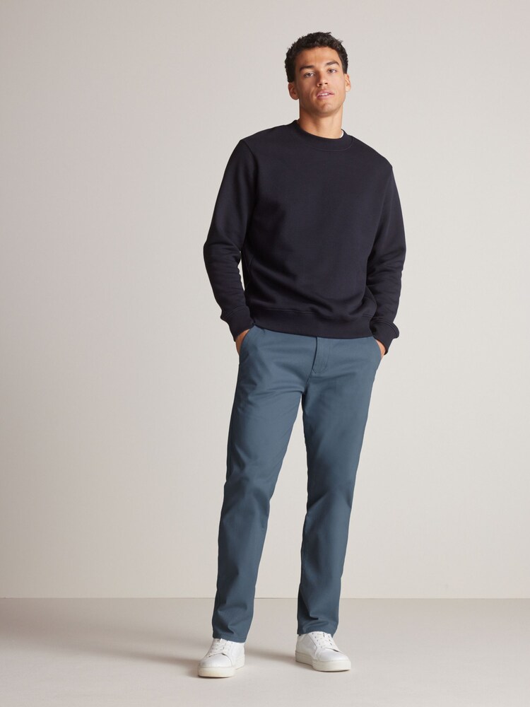 Mid Blue Straight Stretch Chinos Trousers - Image 2 of 8