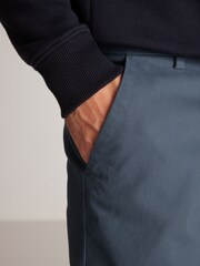 Mid Blue Straight Stretch Chinos Trousers - Image 5 of 8
