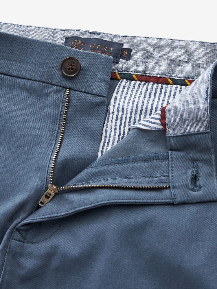 Mid Blue Straight Stretch Chinos Trousers - Image 8 of 8