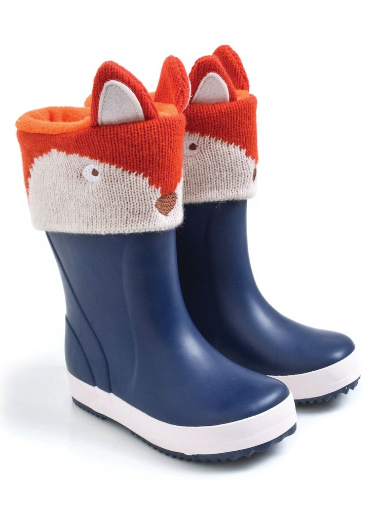 JoJo Maman Bébé Rust Orange Fox Fox Welly Liners - Image 1 of 3
