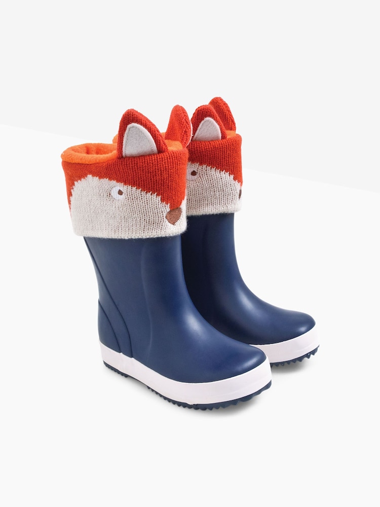 JoJo Maman Bébé Rust Orange Fox Fox Welly Liners - Image 2 of 3