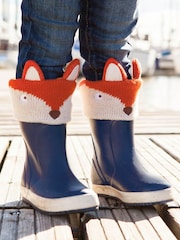 JoJo Maman Bébé Rust Orange Fox Fox Welly Liners - Image 3 of 3