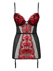 Ann Summers The Hero Dessous-Kleid mit Strumpfhaltern und Floralmuster - Bild 4 von 4