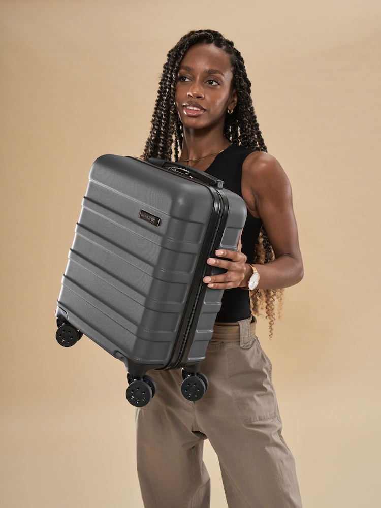 Cabin Max Grey Anode Four Wheel Carry On Easyjet Sized Underseat 45cm Suitcase - Image 1 of 6