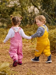 JoJo Maman Bébé Mustard Yellow Pack-Away Waterproof Dungarees - Image 5 of 5