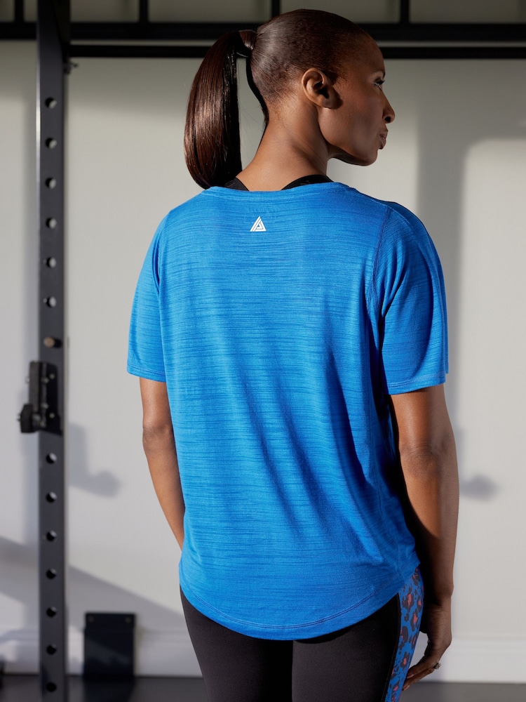 Cobalt Blue Next Active Sports Short Sleeve V-Neck Top - Image 2 of 4