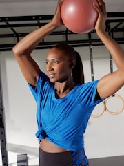 Cobalt Blue Next Active Sports Short Sleeve V-Neck Top - Image 3 of 4