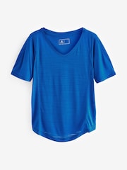 Cobalt Blue Next Active Sports Short Sleeve V-Neck Top - Image 4 of 4