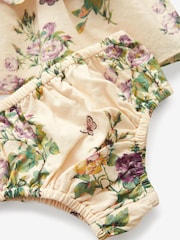 Laura Ashley Cream/Lilac Newborn Tiered Sleeveless Prom Dress - Image 6 of 9