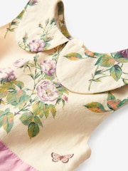 Laura Ashley Cream/Lilac Newborn Tiered Sleeveless Prom Dress - Image 8 of 9
